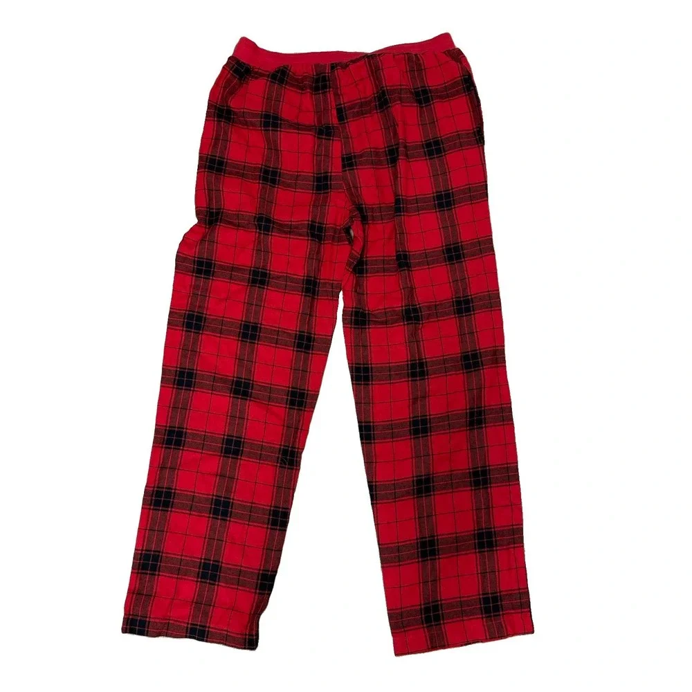 NWT Wisconsin Badgers Flannel Lounge Pants Men's L  Red Black Pajama Bottom PJ